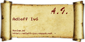 Adleff Ivó névjegykártya